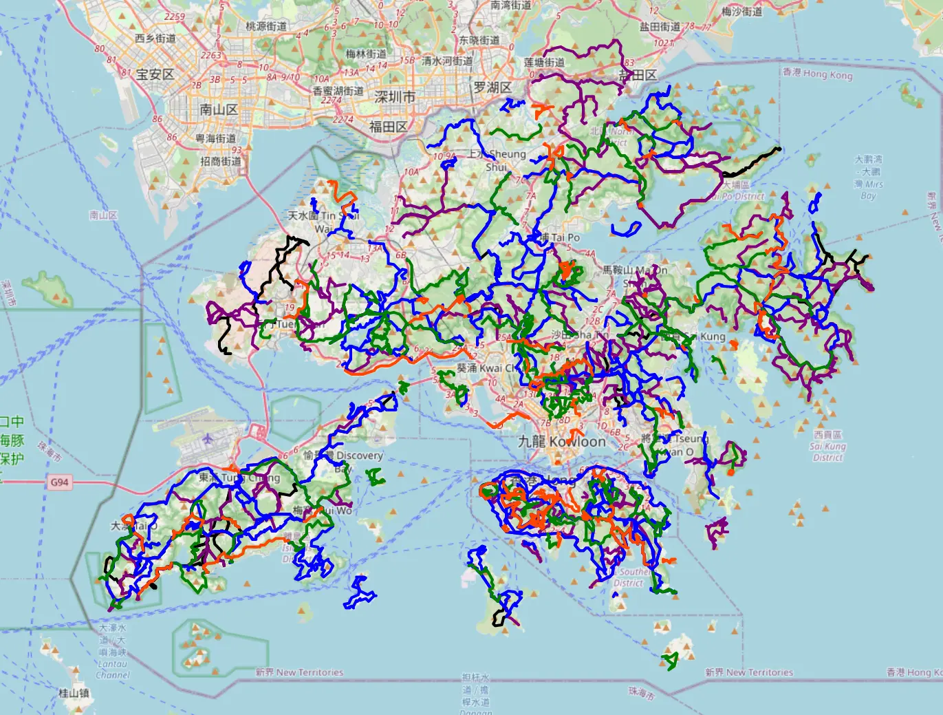 四百余条山径的地图总览